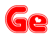The image displays the word Ge written in a stylized red font with hearts inside the letters.