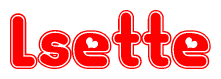 The image displays the word Lsette written in a stylized red font with hearts inside the letters.