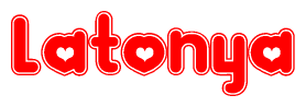 The image displays the word Latonya written in a stylized red font with hearts inside the letters.