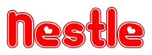 The image displays the word Nestle written in a stylized red font with hearts inside the letters.