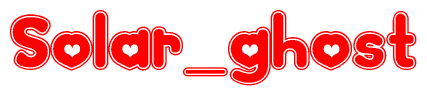 The image displays the word Solar ghost written in a stylized red font with hearts inside the letters.