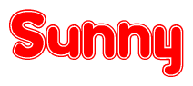 The image displays the word Sunny written in a stylized red font with hearts inside the letters.