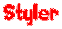 The image displays the word Styler written in a stylized red font with hearts inside the letters.