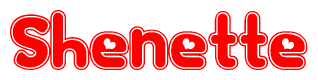 The image displays the word Shenette written in a stylized red font with hearts inside the letters.