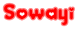 The image displays the word Sowayi written in a stylized red font with hearts inside the letters.