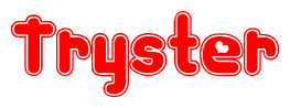 The image displays the word Tryster written in a stylized red font with hearts inside the letters.