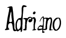 The image contains the word 'Adriano' written in a cursive, stylized font.