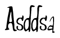 The image is a stylized text or script that reads 'Asddsa' in a cursive or calligraphic font.