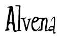 The image contains the word 'Alvena' written in a cursive, stylized font.