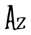 The image is a stylized text or script that reads 'Az' in a cursive or calligraphic font.