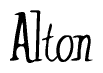 The image is of the word Alton stylized in a cursive script.