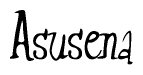 The image contains the word 'Asusena' written in a cursive, stylized font.