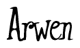 The image contains the word 'Arwen' written in a cursive, stylized font.