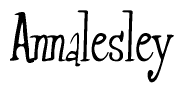 The image contains the word 'Annalesley' written in a cursive, stylized font.