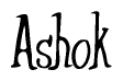 The image is a stylized text or script that reads 'Ashok' in a cursive or calligraphic font.