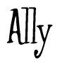 The image contains the word 'Ally' written in a cursive, stylized font.