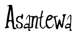 The image is of the word Asantewa stylized in a cursive script.