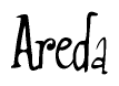 The image is of the word Areda stylized in a cursive script.