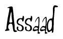 The image is a stylized text or script that reads 'Assaad' in a cursive or calligraphic font.