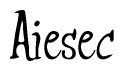 The image is a stylized text or script that reads 'Aiesec' in a cursive or calligraphic font.