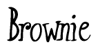 The image is a stylized text or script that reads 'Brownie' in a cursive or calligraphic font.