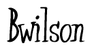 The image contains the word 'Bwilson' written in a cursive, stylized font.