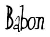 The image contains the word 'Babon' written in a cursive, stylized font.