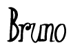 The image is a stylized text or script that reads 'Bruno' in a cursive or calligraphic font.