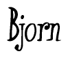 The image is of the word Bjorn stylized in a cursive script.