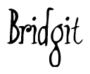 The image contains the word 'Bridgit' written in a cursive, stylized font.