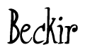 The image is of the word Beckir stylized in a cursive script.
