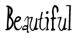 The image is a stylized text or script that reads 'Beautiful' in a cursive or calligraphic font.
