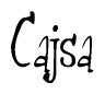 The image is of the word Cajsa stylized in a cursive script.