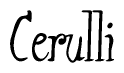 The image is of the word Cerulli stylized in a cursive script.