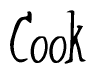 The image contains the word 'Cook' written in a cursive, stylized font.