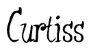 The image is of the word Curtiss stylized in a cursive script.