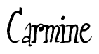 The image is a stylized text or script that reads 'Carmine' in a cursive or calligraphic font.