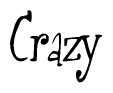The image is of the word Crazy stylized in a cursive script.
