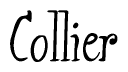 The image is of the word Collier stylized in a cursive script.