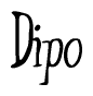 The image contains the word 'Dipo' written in a cursive, stylized font.