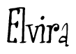 The image contains the word 'Elvira' written in a cursive, stylized font.