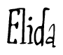 The image contains the word 'Elida' written in a cursive, stylized font.