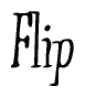 The image contains the word 'Flip' written in a cursive, stylized font.
