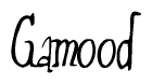 The image is a stylized text or script that reads 'Gamood' in a cursive or calligraphic font.