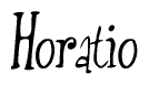 The image is of the word Horatio stylized in a cursive script.