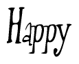 The image is a stylized text or script that reads 'Happy' in a cursive or calligraphic font.
