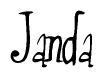 The image contains the word 'Janda' written in a cursive, stylized font.
