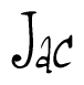 The image contains the word 'Jac' written in a cursive, stylized font.