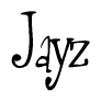 The image is a stylized text or script that reads 'Jayz' in a cursive or calligraphic font.