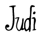 The image is a stylized text or script that reads 'Judi' in a cursive or calligraphic font.